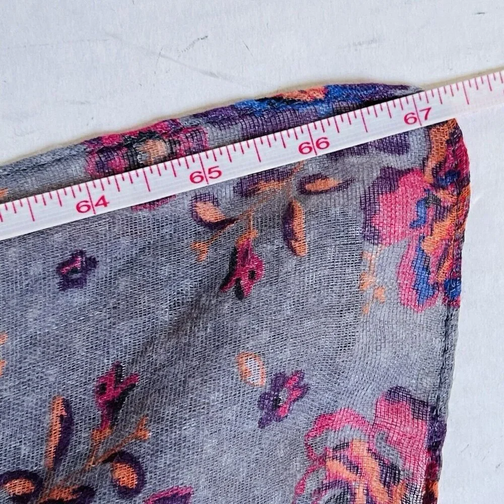 Pink‎ Scarf Floral Flower Power Rectangle 26 X 67.5 Inches Accessory Multicolor